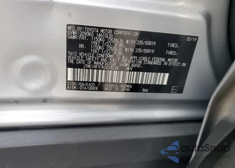 2019 Toyota Rav4 Xle Premium from USA, damaged, VIN JTMC1RFV7KD018248